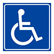 Визуальная пиктограмма «Доступность для инвалидов в креслах-колясках», ДС13 (пластик 2 мм, 150х150 мм)